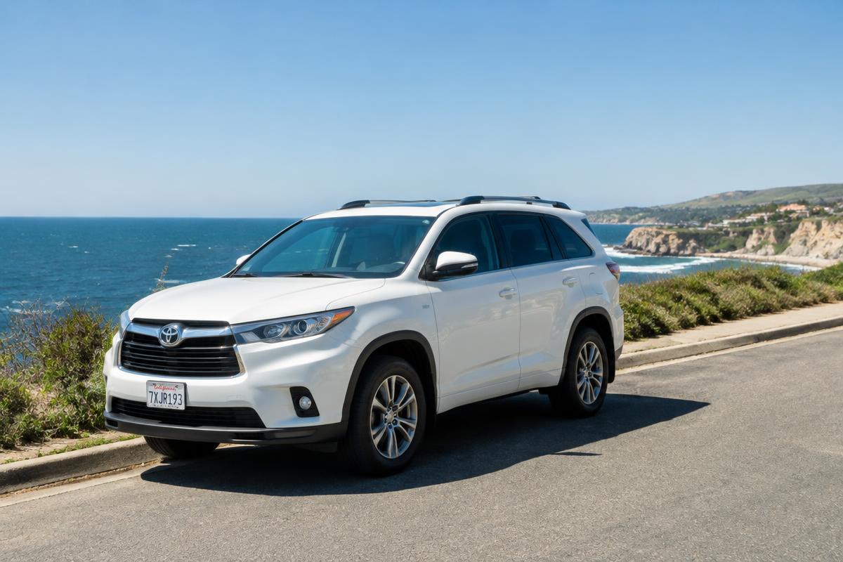 SUV rental on coastal road